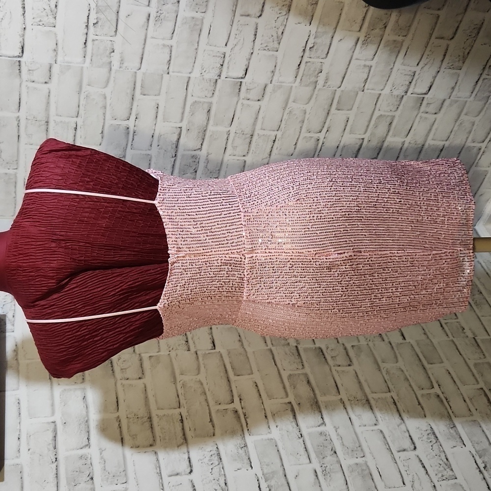 Double Crazy SZ L Pink Sequin Dress - Picture 2 of 10